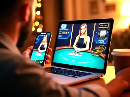 King Johnnie live dealer blackjack on screen